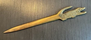 Vintage - Alligator or Crocodile - Solid Brass 8.7" Letter Opener Paperweight - Picture 1 of 15