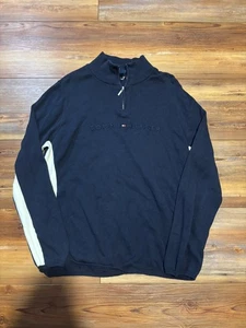 Vintage Y2K Tommy Hilfiger 1/4zip Sweater Navy Blue Size 2XL - Picture 1 of 6