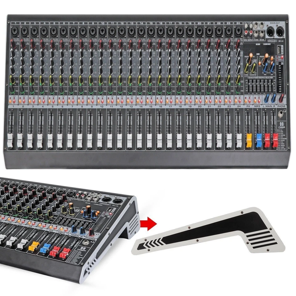 5Core Audio Mixer 24 Channel DJ Soundboard USB Interface Bluetooth XLR Console - Image 1 of 4