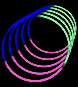 Glow Necklace Tri Color Blue Pink Green Tube of 25 - Picture 1 of 1