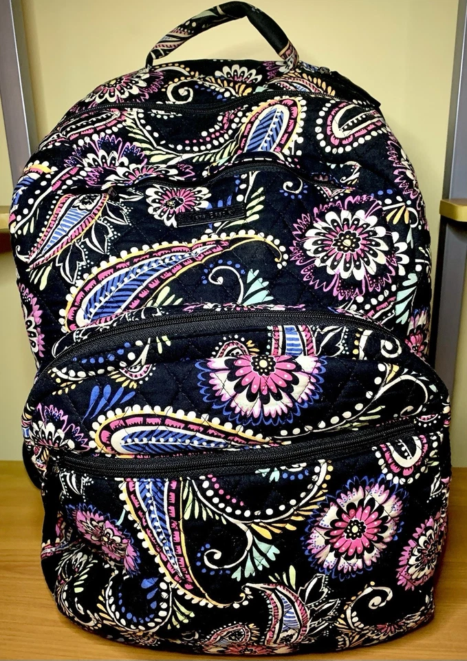 VERA BRADLEY Campus Laptop Backpack Large Multicolor Floral Quilt FREE SHIPPING - Image 1 of 4