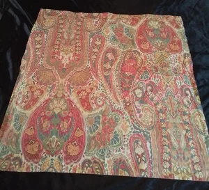Pottery Barn Rosalie Euro Sham Red Green Paisley Pillow Cover Farmhouse Decor - Picture 1 of 13