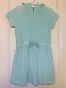 Hanna Andersson Girls Hooded Terry Swim Beach Cover-Up Aqua Green Size 6 (120) - Picture 1 of 7