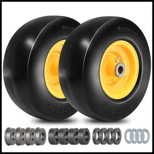 2 Flat Free Tires 11x4.00-5 Lawnmower Husqvarna Z24 RZ4623 Z246 Kubota Z123 - Picture 1 of 9