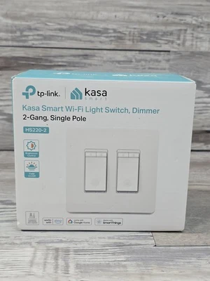 Kasa Smart Dimmer Switch 2-Gang HS220-2  Single Pole TP-Link Wi-Fi Light Switch - Image 1 of 4