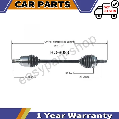 Eje delantero izquierdo CV para Honda Odyssey 2004 2003 2002 2001 2000 1999 Foto 1 de 3