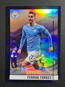 2020-21 Topps cromo Merlin UCL FERRAN TORRES Man City refractor negro #04/15 - Imagen 1 de 2