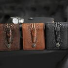 Genuine Leather Men's Wallet Vintage Style Crocodile Pattern