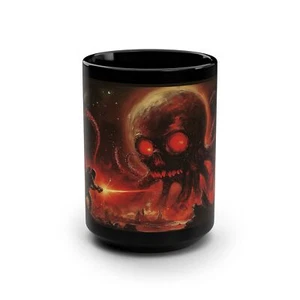 Vintage Pulp Magazine Style Sci-Fi Horror Fantasy Black Mug, 15oz, Coffee Lover - Picture 1 of 8