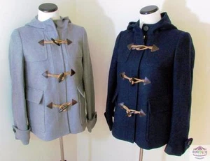 J CREW Wool Melton Classic Duffle Toggle Hooded Coat jacket B0647 NEW - Picture 1 of 9