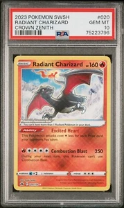 2023 Pokémon Espada y Escudo Corona Zenith Radiant Charizard 020/159 PSA 10 GEMA MT - Imagen 1 de 4