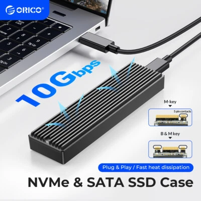ORICO M2 SSD-Gehäuse NVMe 10 Gbit/s SSD-Gehäuse M2 SATA 5 Gbit/s M2 NVME-Gehäuse - Image 1 of 4