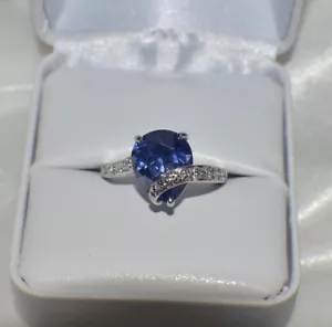 6 Karat 10X12 mm PREMIUM AAA TANSANIT COCKTAIL RING S 7. - Bild 1 von 11