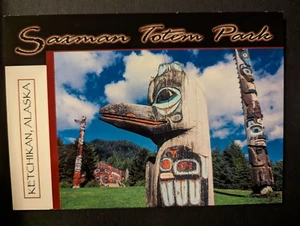 Postal Saxman Totem Park Ketchikan Alaska - Imagen 1 de 2