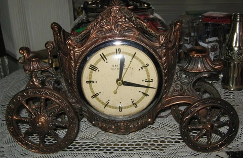 VINTAGE COPPER FINISH CARRAGE ELECTRIC CLOCK Cover