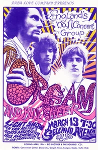 Cream - Blue Cheer - Selland Arena - 1968 - Poster - Picture 1 of 1