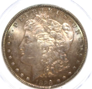1898 Morgan Silver Dollar PCGS Graded MS 62 Uncirculated Toned Cert# 29524413 - Picture 1 of 4