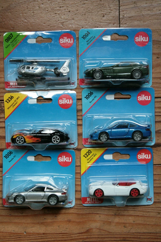 SIKU Macchinine a Scelta Metallo 1:55 Cecchino Polizia Elicottero Porsche Audi - Immagine 1 di 1