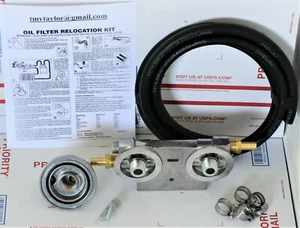 RAM Cummins Diesel 5.9/6.7 Dual Remote Engine Oil Filter Kit+Hose~NO B7379 Filte - Picture 1 of 6