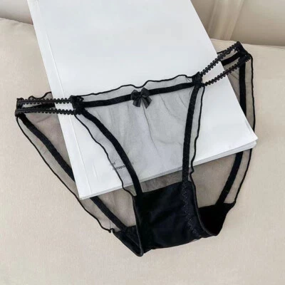 Sweet Girls Sexy Panties Briefs Lady Sheer Underwear Low Waist Underpant Panty - Image 1 of 4