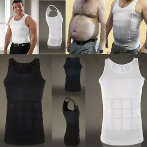 Men Vest Body Slimming Tank Top Tummy Shaper Belly Underwear Shapewear Girdle - Picture 1 of 24