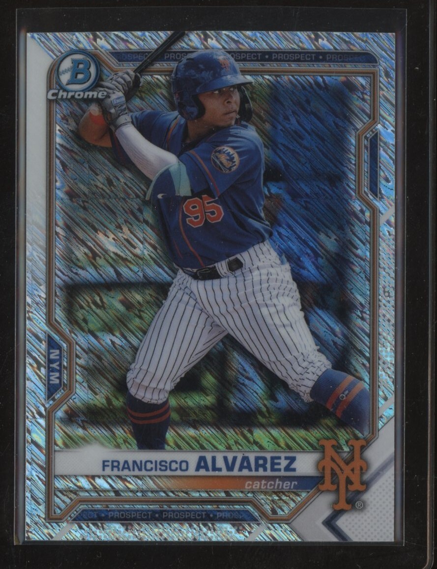 2021 BOWMAN CHROME FRANCISCO ALVAREZ #BCP-209 SHIMMER REFRACTOR METS CLEAN