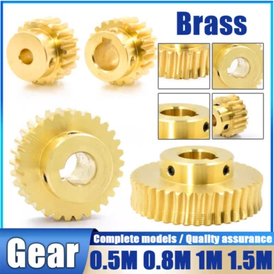 Módulo 0.5/0.8/1/1.5, 20 a 60 dentes, furo de eixo de engrenagem de roda sem-fim de latão 4mm-12mm - Imagem 1 de 4