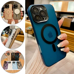 For iPhone 16 Pro Max 15 14 13 12 11 Lens Stand Matte Shockproof Silicone Case - Picture 1 of 20