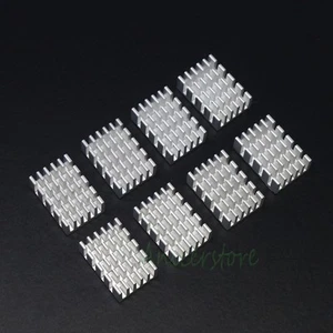8pcs 20x14mm Aluminium Adhesive Back Heatsink For RAM Memory Chipset VGA Cooling - Picture 1 of 8