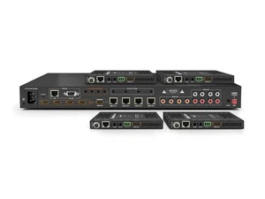 WyreStorm MXV-0404-H2A-KIT 4K/60Hz HDBaseT 4x4 Matrix Kit with Audio De-Embed - Picture 1 of 4