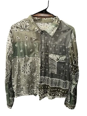 Camisa Kapital Kountry Verde Patchwork Bandana Abotonada Talla Mediana 3 Foto 1 de 4