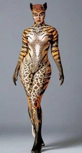 Mono Tigre Disfraz Prima Dons Personalizado Traje de Gato a Medida con Estrás - Imagen 1 de 18