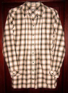 J. Jill Size S Button Down Shirt Blouse Top Flannel Plaid Pintucked Side Pockets - Picture 1 of 3