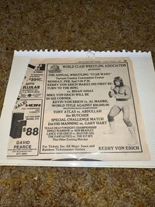 Feb 1, 1987 Newspaper Article Kerry Von Erich At Tarrant Co. Convention Center - Picture 1 of 3
