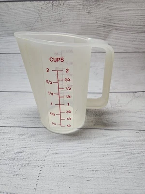 Vintage Tupperware 2-Cup Liquid Pour Measuring Cup #1669 - Sheer - Image 1 of 4