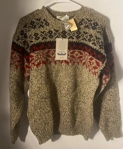 Vintage EDDIE BAUER Sweater Mens Medium Wool Knit Legends Crewneck Nordic 90s - Picture 1 of 10
