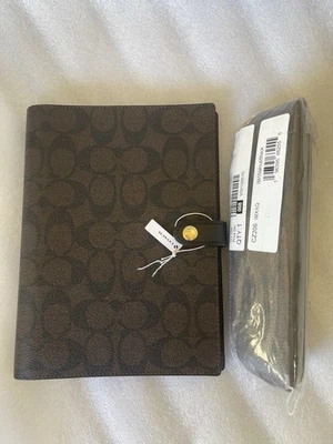 Coach Notebook & Pencil Case Set in Signature Canvas Gold/Walnut Brown/Black - Image 1 of 4