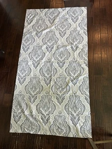 Envogue Drape Curtain 96" x 54" Gray Paisley Blue Cotton Lined Thick x 4 - Picture 1 of 4