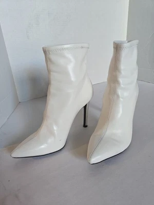 Jessica Simpson High Heel White Pelina Stretch Ankle Boots Sock Booties 6.5 - Image 1 of 4