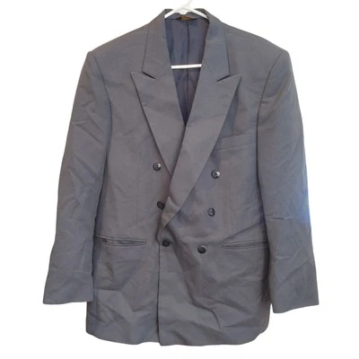 Chaqueta Blazer Traje John Henry Para Hombre 40R Gris Forrado Manga Larga Doble Pecho Foto 1 de 4