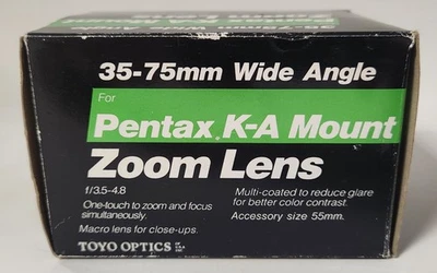 Lente zoom de montaje Toyo Optics Pentax K-A 35-75 mm Foto 1 de 4