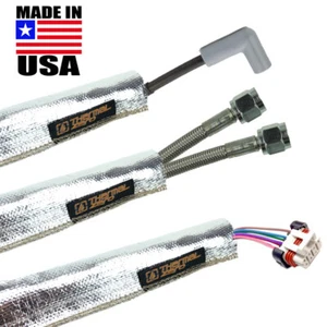 Metallic Heat Shield Sleeve Insulated Wire Hose Cover Wrap Loom Tube 2" 3 Ft - Picture 1 of 2