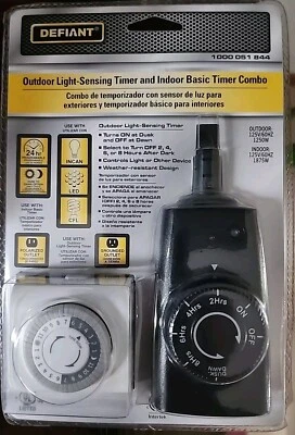 Temporizador de detección de luz exterior desafiante y temporizador básico interior combo NUEVO, SELLADO Foto 1 de 4