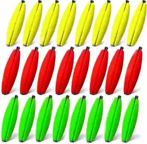 "Clavija Bobber Flotadores Pesca Panfish RANURADO Espuma Deslizante con Clavijas de parada - PAQUETE DE 24" - Imagen 1 de 2