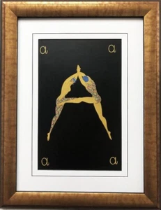 Erte "A" PERSONALIZZATO INCORNICIATO Stampa Vintage Art Deco Alfabeto Lettera Suite NUOVO Moda - Foto 1 di 3