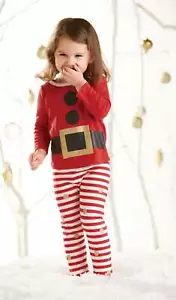 Mud Pie Baby Girls Christmas Holiday Glitter Santa Pajamas - Picture 1 of 1