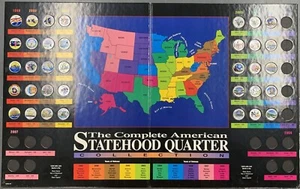 1999-2008 Washington Statehood Quarter Collection-35 Colorized Coins-In Folder - Picture 1 of 4