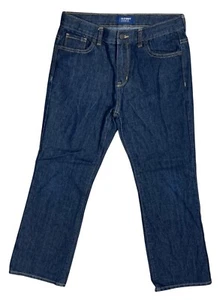 Old Navy Boys Jeans 12 Husky Loose Boot-Cut Dark Wash Adjustable Waist - Picture 1 of 5