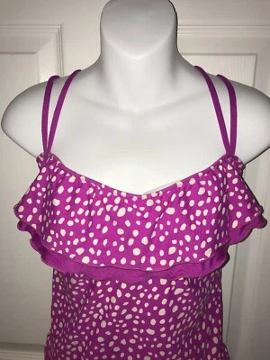 $93 Nuevo traje de baño ATHENA talla 10 traje de baño de una pieza con volantes delanteros lunares 1 pieza Foto 1 de 4