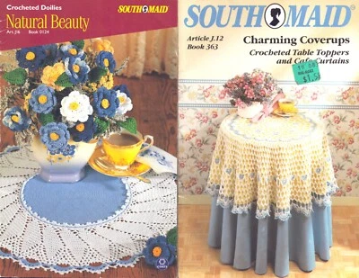 Crochet Doilies Table Toppers Pattern Lot of 2 Books South Maid - Image 1 of 4